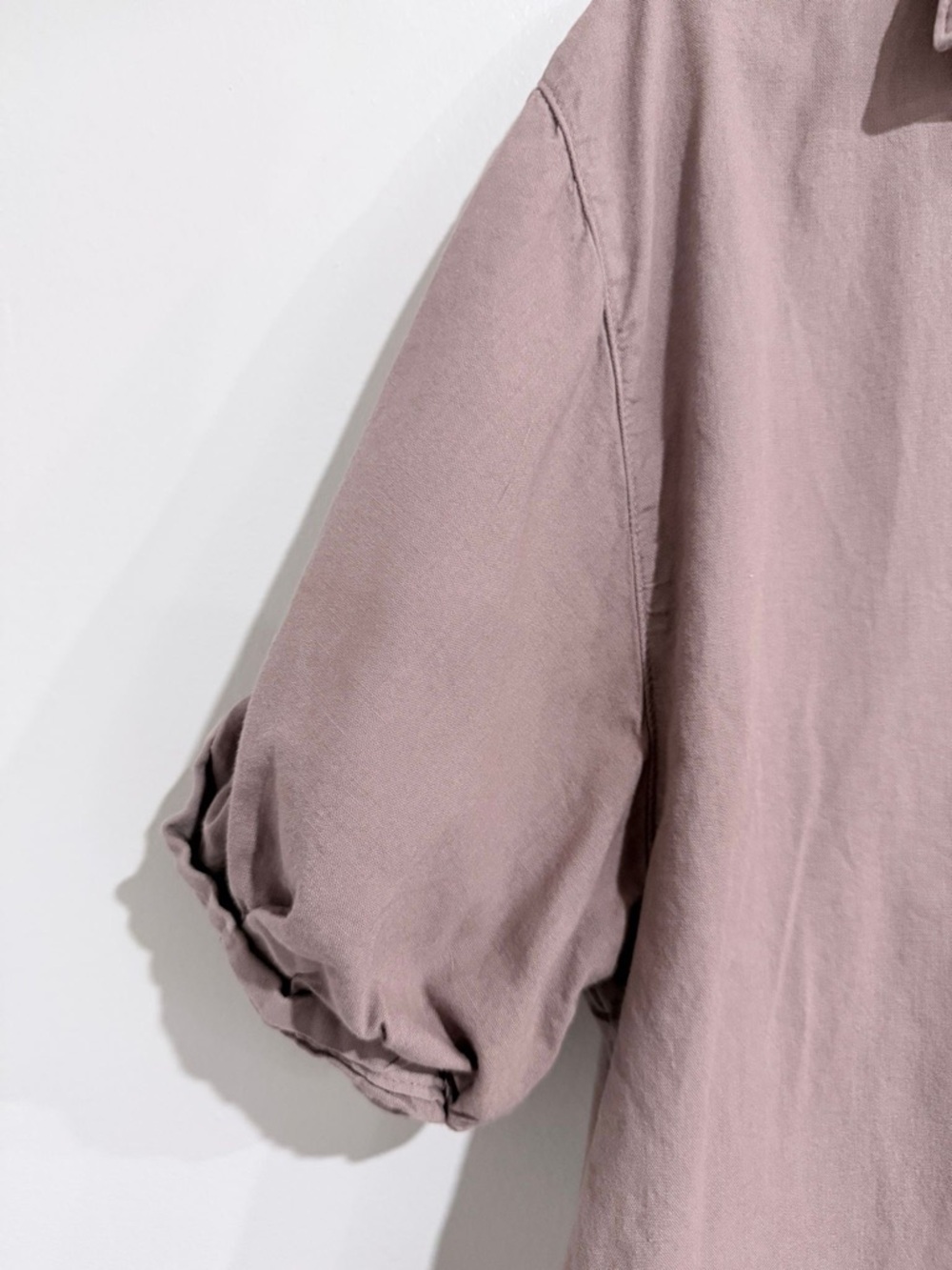 Denim Forum Mauve Puff Sleeve Button-Up Shirt Size M - Picture 6 of 6